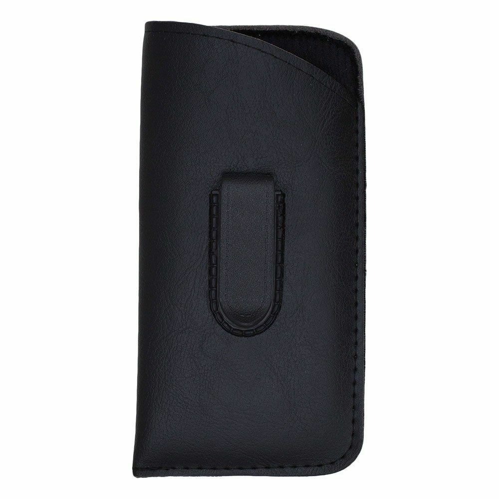 Soft Slip-In‎ Eyeglasses Readers Case Holder Belt Holster Pouch w Clip Black (1)